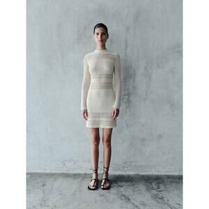 ESCVDO Nauta Crochet Handmade Mini Dress in Ivory XS